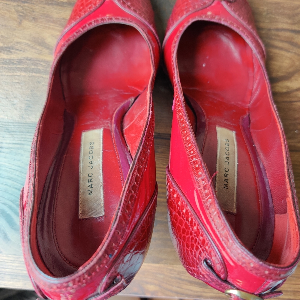 Marc Jacobs Red Patent Leather Pumps Heels 10 / 41.5 - Picture 9 of 15